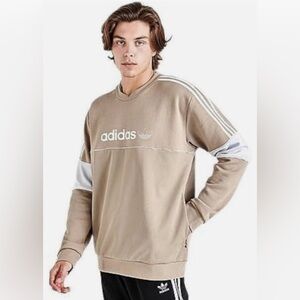 MEN'S ADIDAS ORIGINALS ZX ITASCA TREFOIL CREW KHAKI SWEATSHIRT Size XL